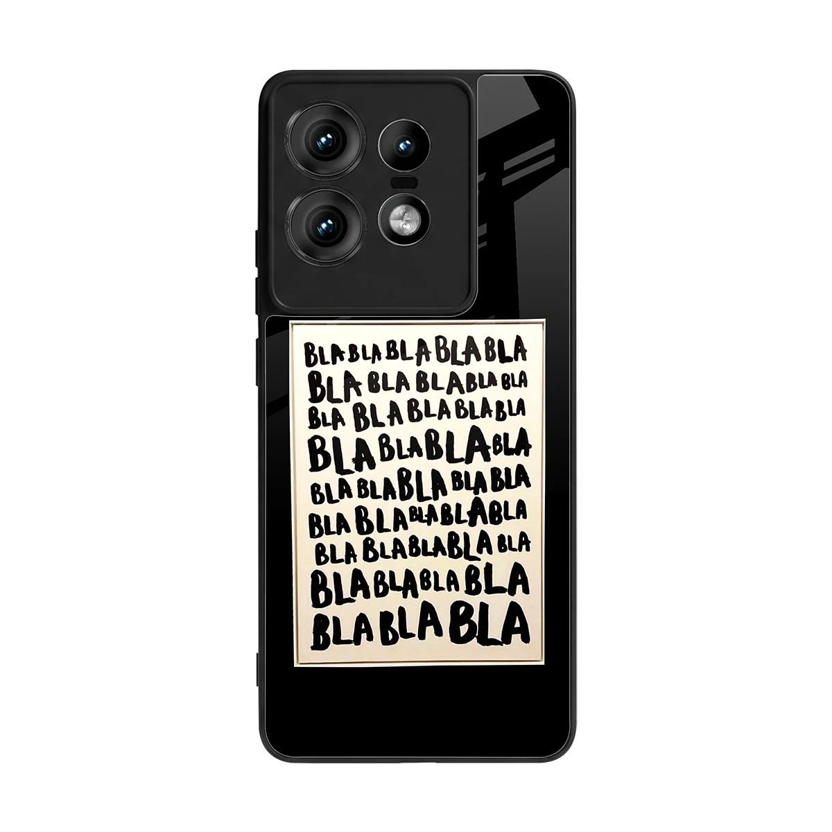 Bla Bla back phone cover | glass case for motorola edge 50 pro