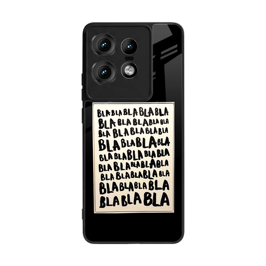 Bla Bla back phone cover | glass case for motorola edge 50 pro