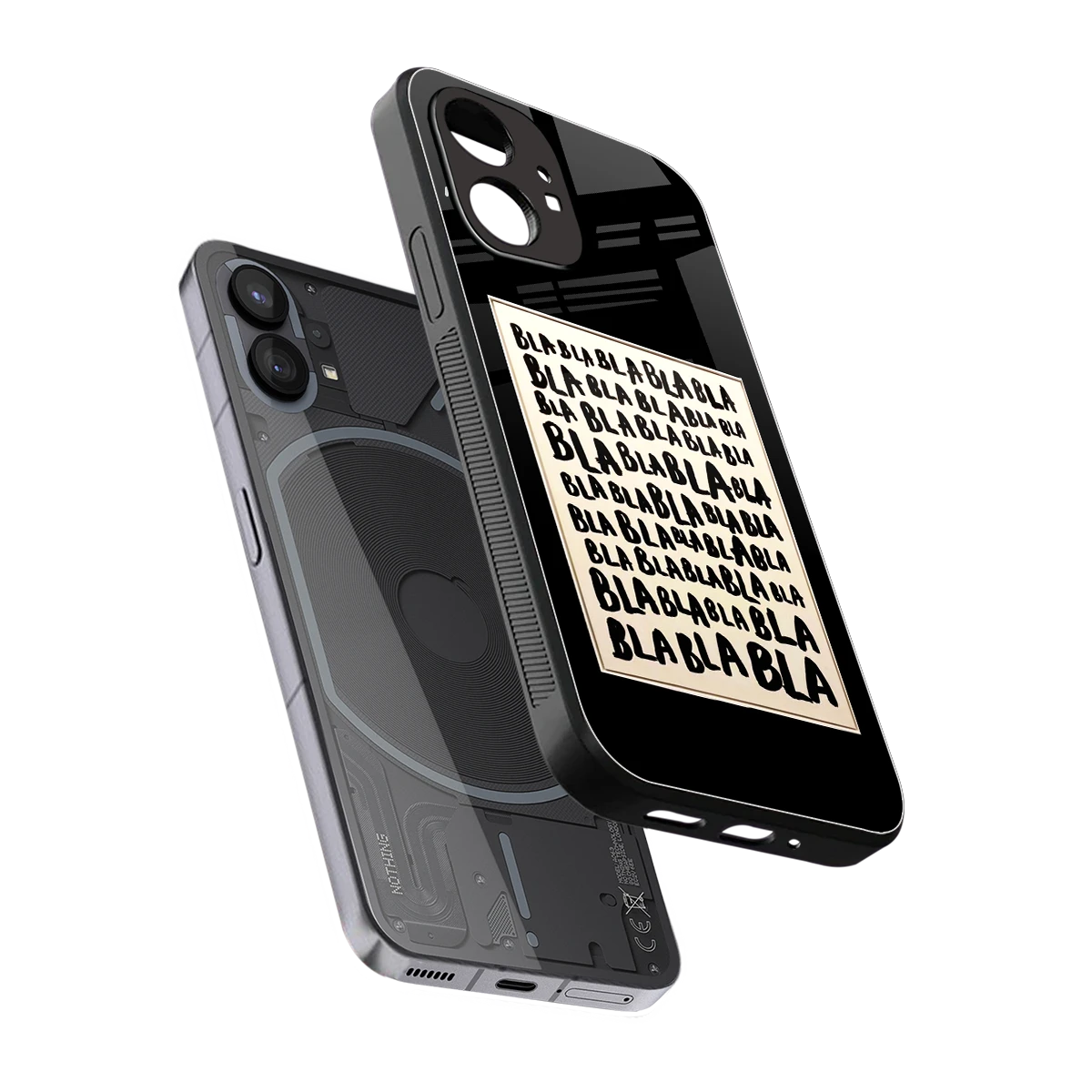 Bla Bla sleek nothing phone 1 cover with tempered glass back and TPU edges
