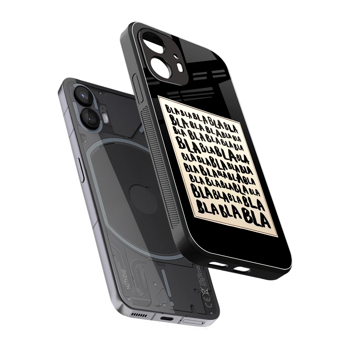 Bla Bla sleek nothing phone 2 cover with tempered glass back and TPU edges