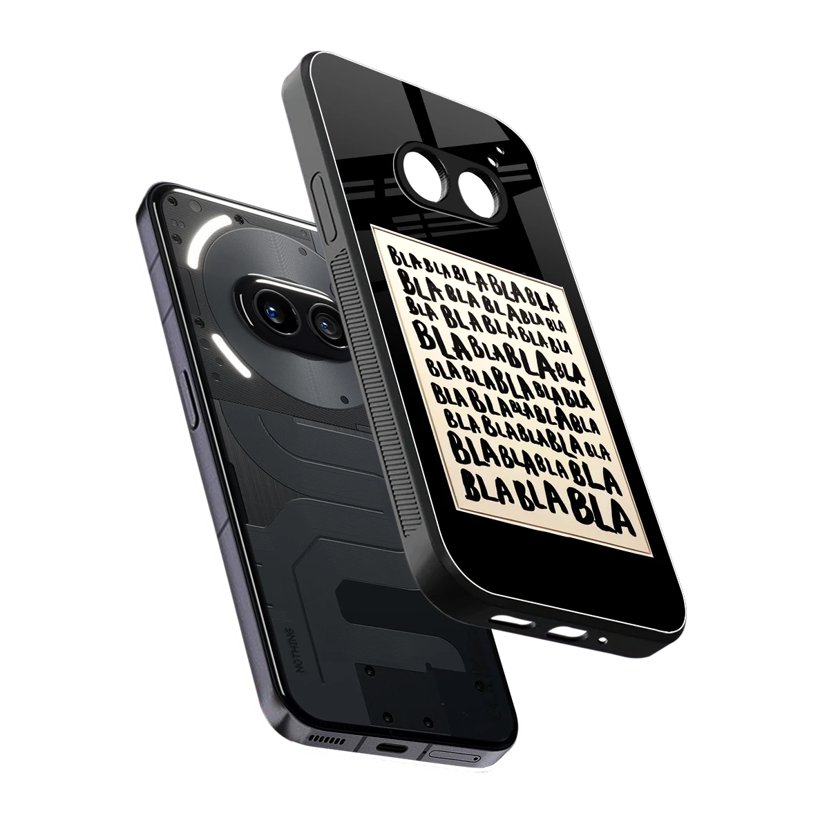 Bla Bla sleek nothing phone 2a plus cover with tempered glass back and TPU edges