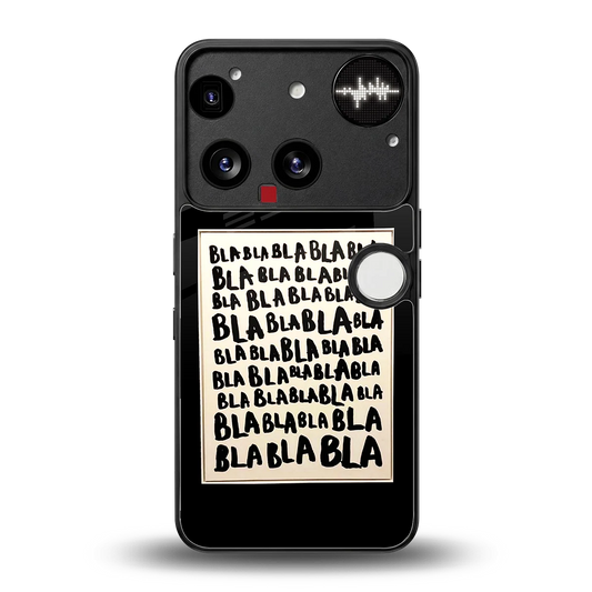 Bla Bla back phone cover | glass case for nothing phone 3