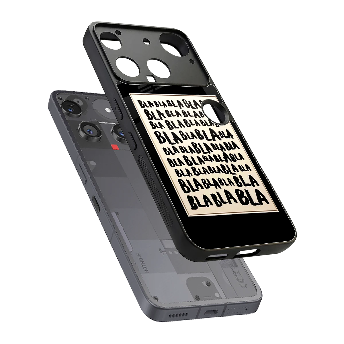 Bla Bla sleek nothing phone 3 cover with tempered glass back and TPU edges
