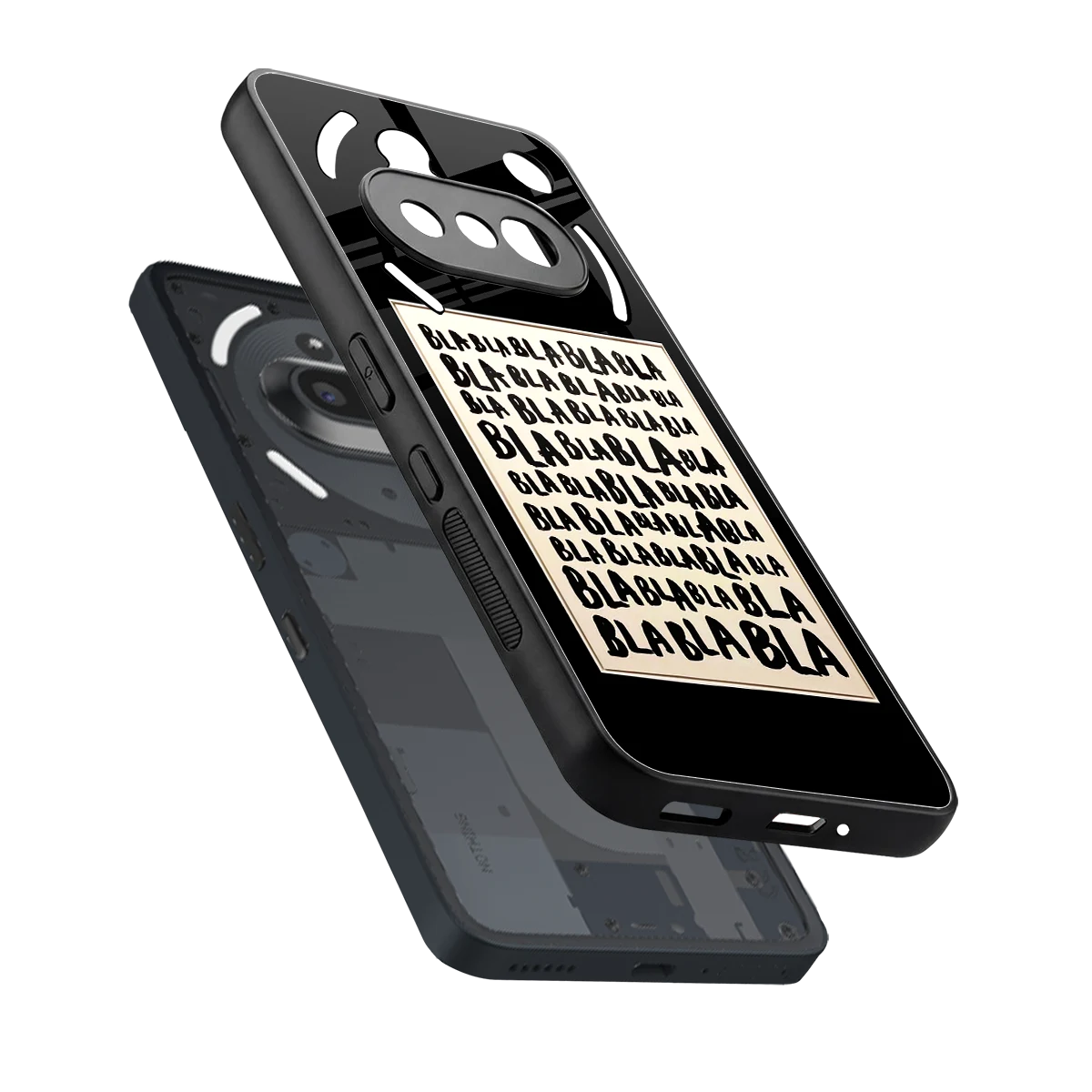 Bla Bla sleek nothing phone 3a cover with tempered glass back and TPU edges
