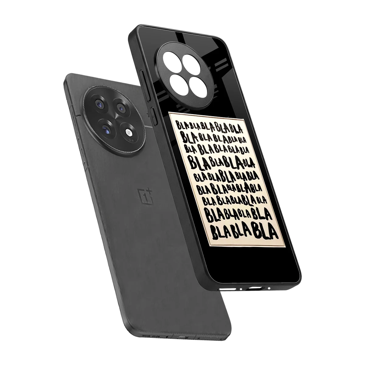 Bla Bla sleek oneplus 13r cover with tempered glass back and TPU edges