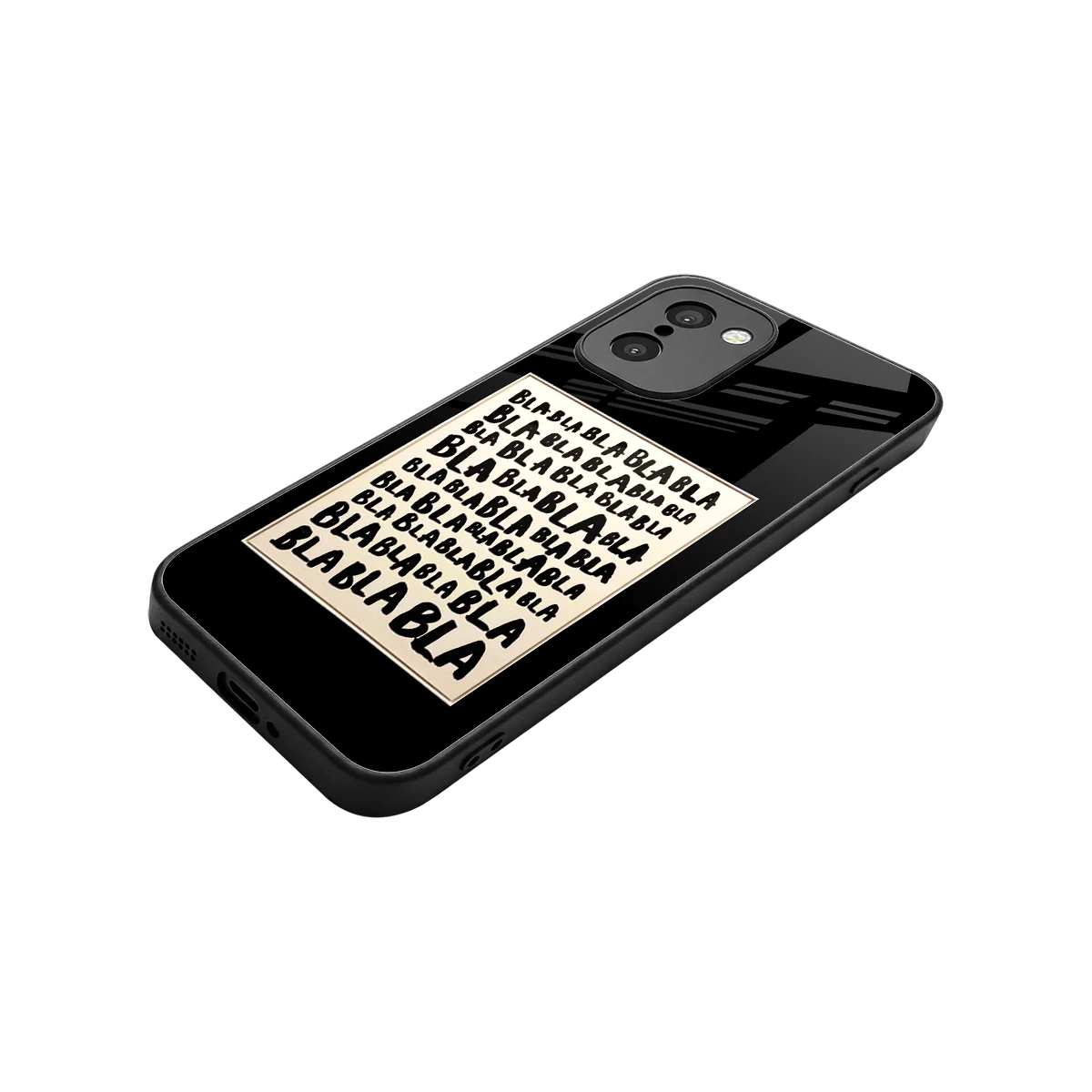 Bla Bla stylish phone case for oneplus 15r | glossy glass and slim fit