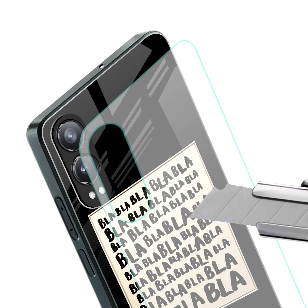 Bla Bla stylish phone case for oneplus nord ce 4 lite | glossy glass and slim fit