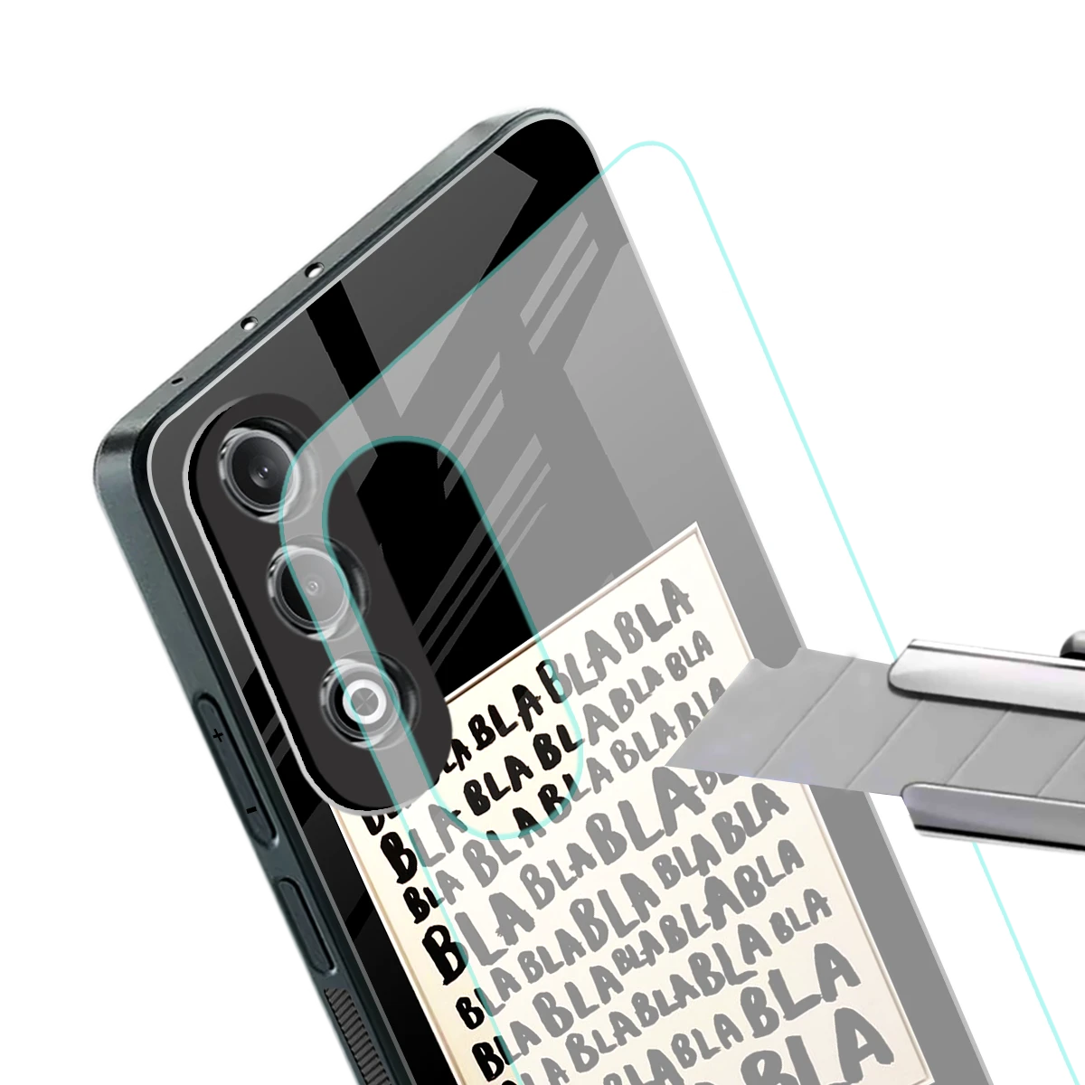 Bla Bla stylish phone case for oneplus nord ce 4 | glossy glass and slim fit