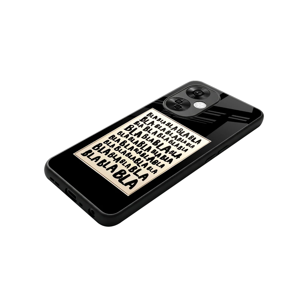 Bla Bla stylish phone case for oneplus nord ce 3 lite | glossy glass and slim fit