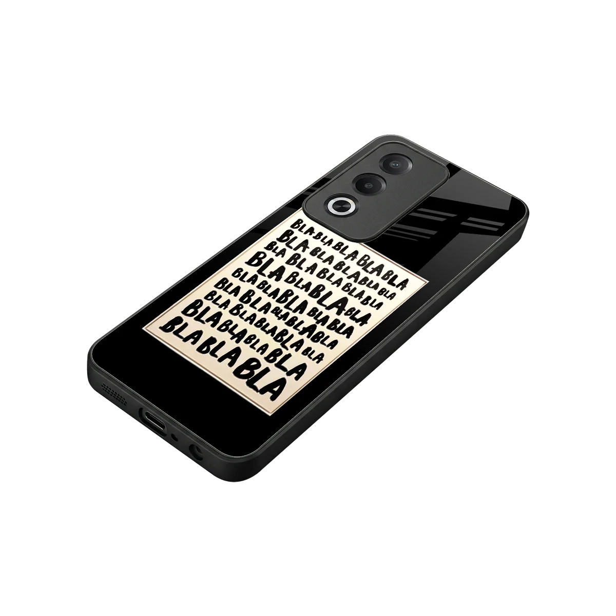 Bla Bla stylish phone case for oppo a3 pro | glossy glass and slim fit