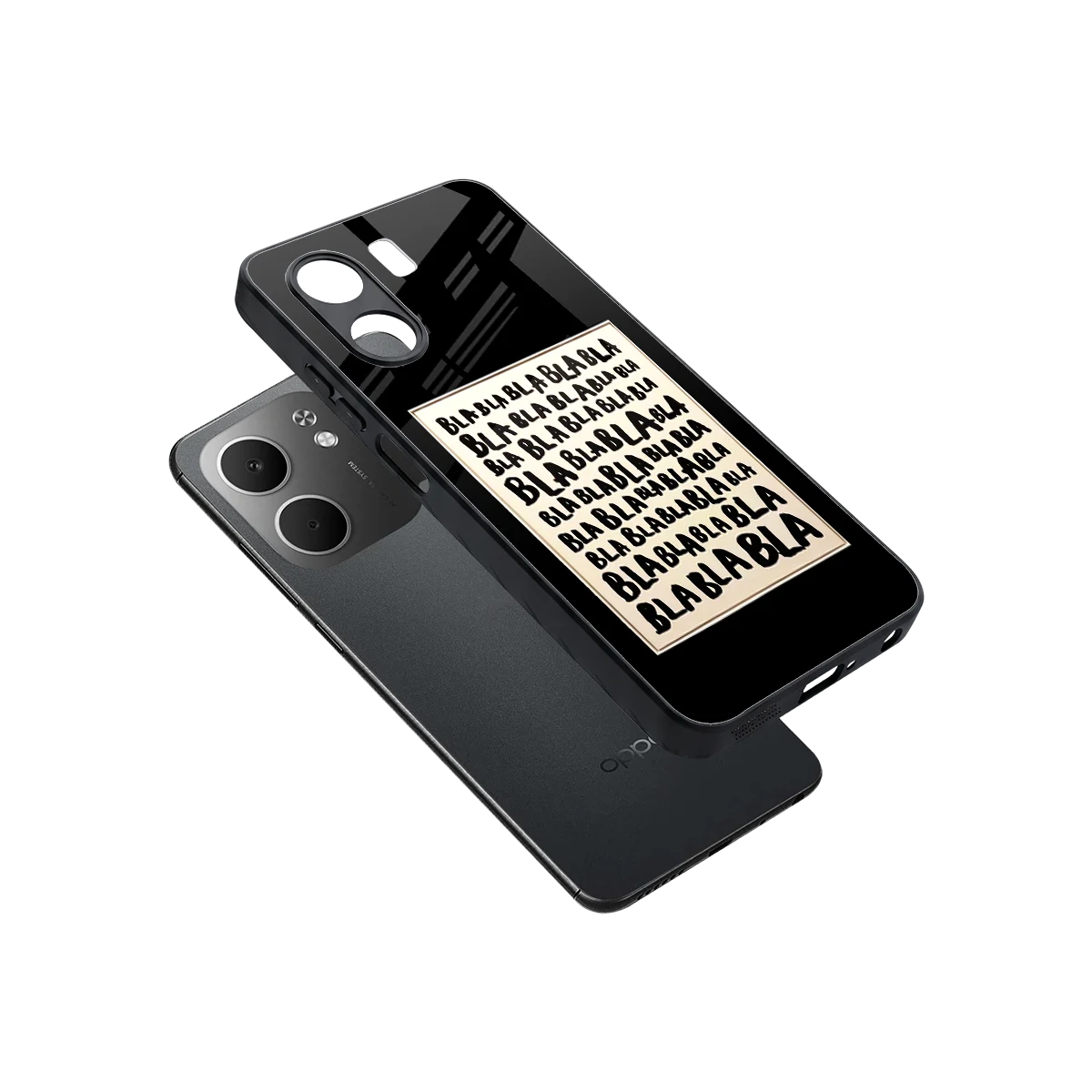 Bla Bla sleek oppo a5x 5g cover with tempered glass back and TPU edges