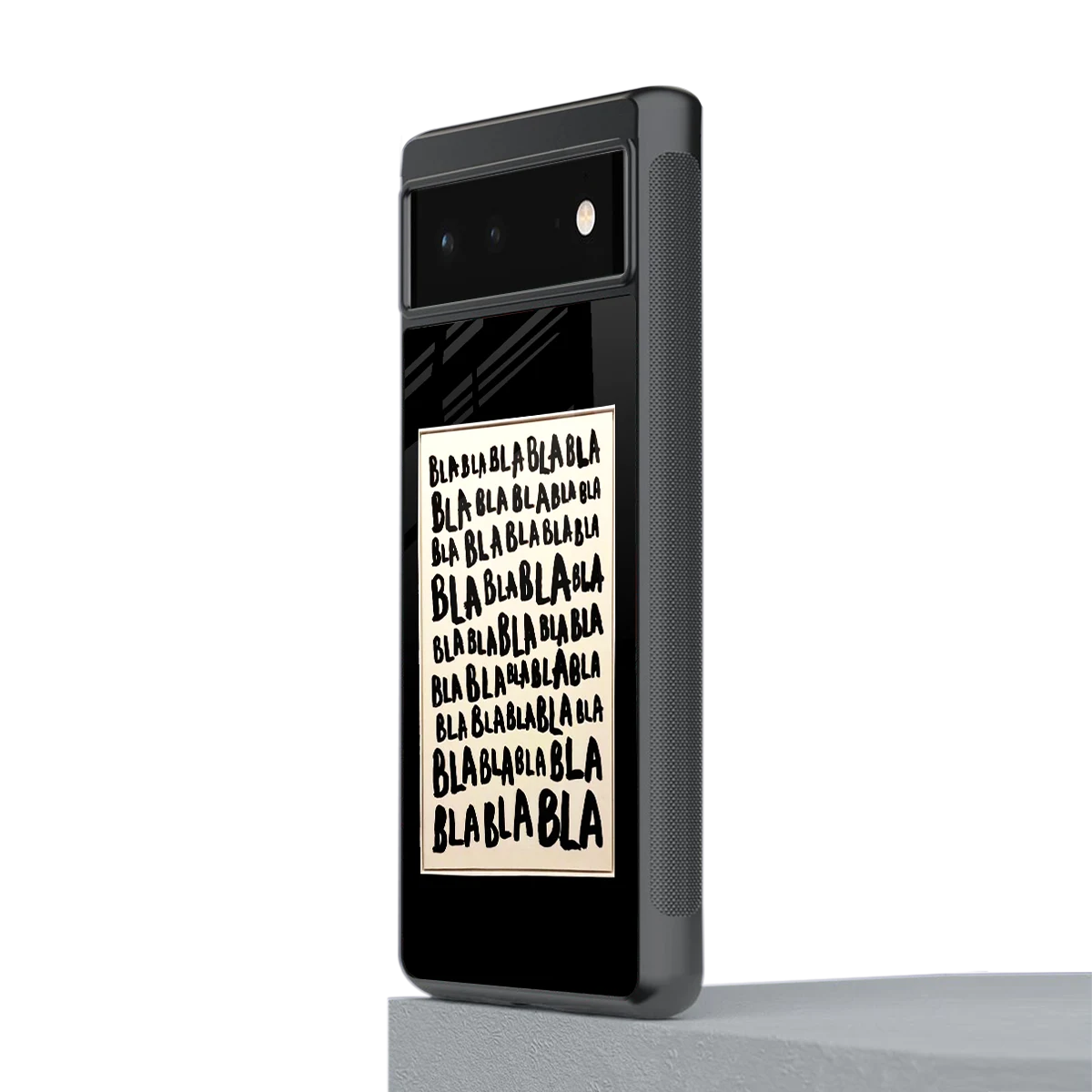 Bla Bla stylish phone case for google pixel 6a | glossy glass and slim fit