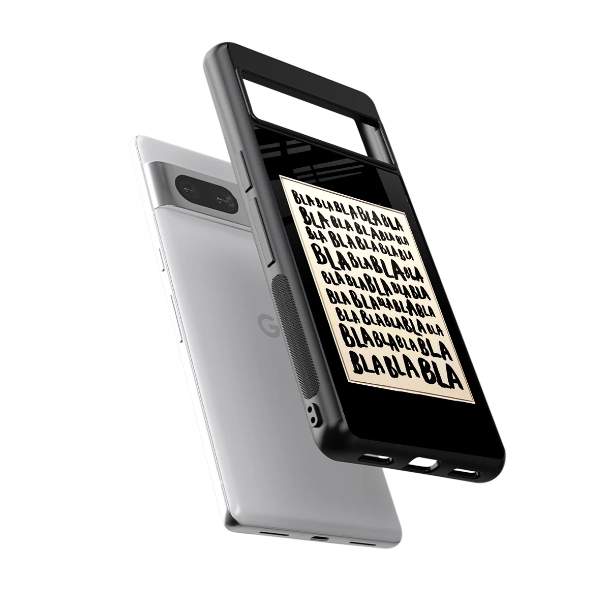 Bla Bla sleek google pixel 7 cover with tempered glass back and TPU edges
