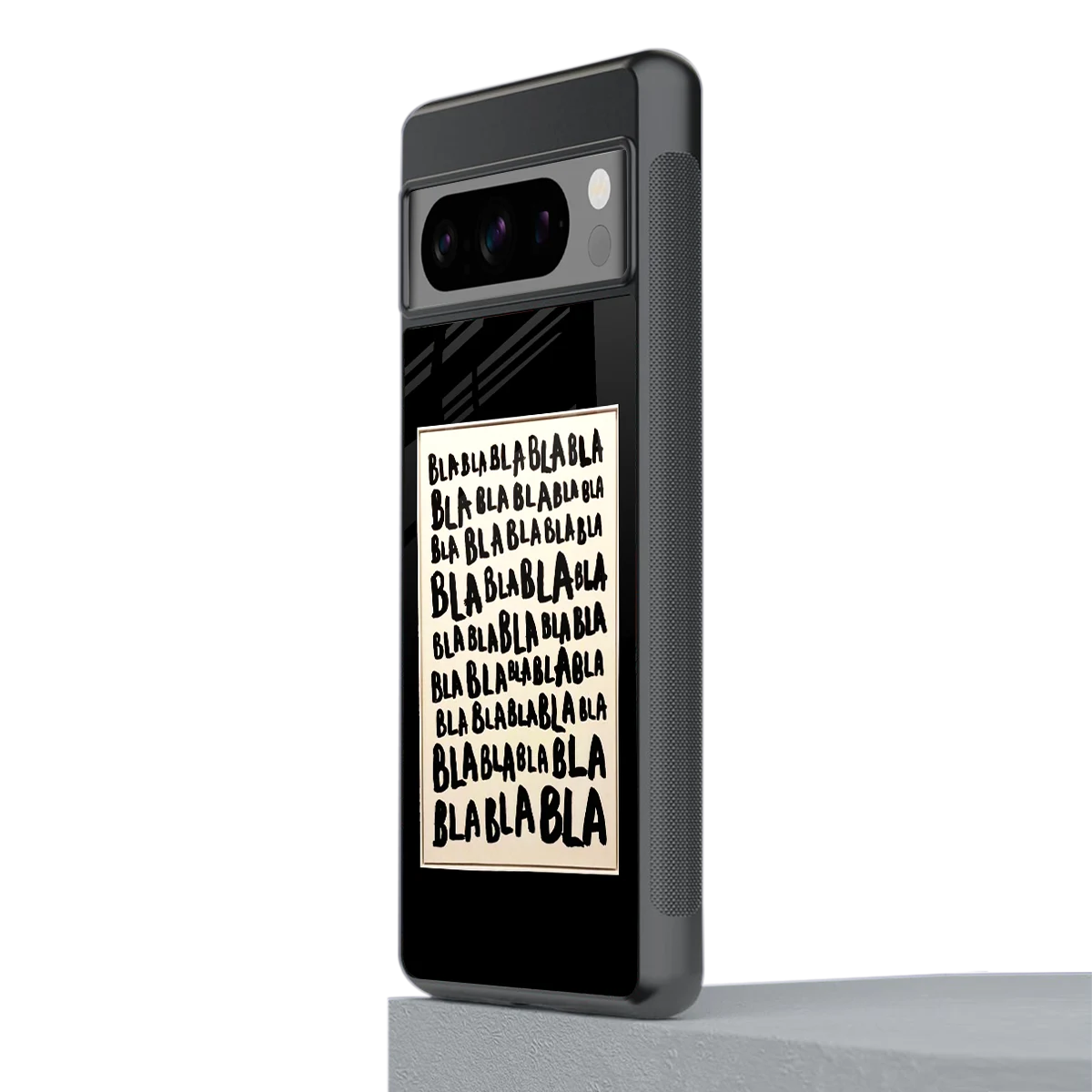 Bla Bla stylish phone case for google pixel 8 pro | glossy glass and slim fit