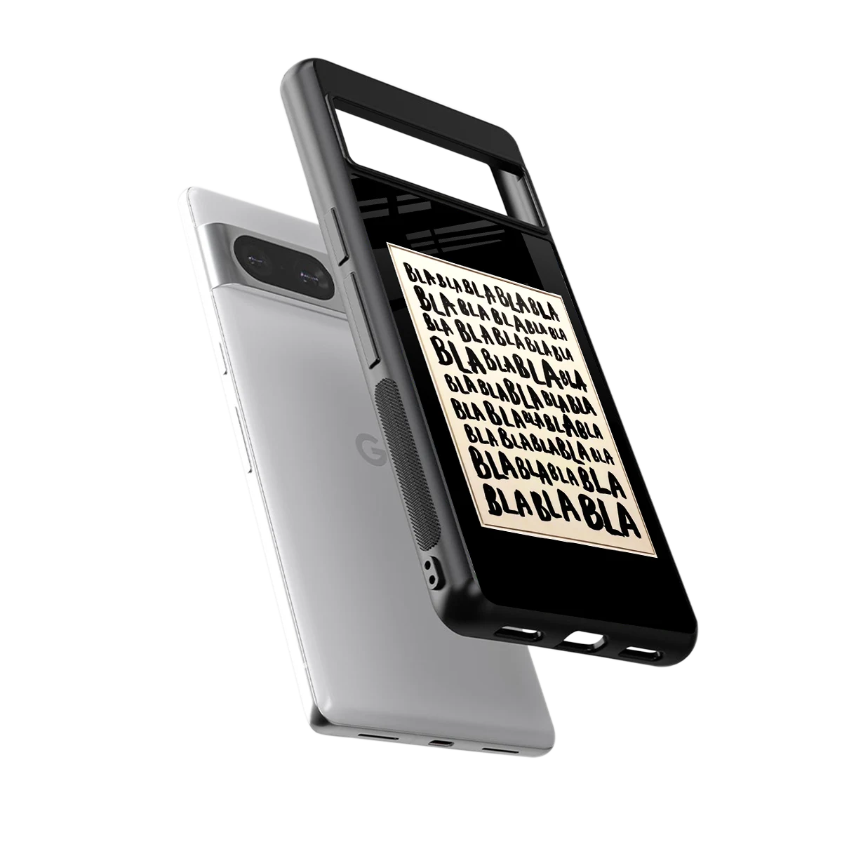 Bla Bla sleek google pixel 8 cover with tempered glass back and TPU edges