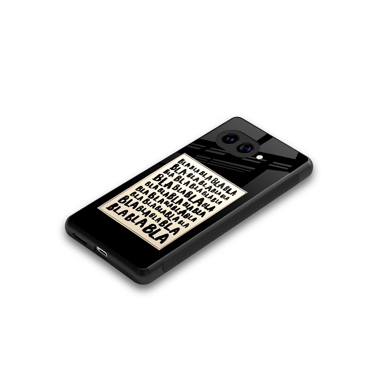 Bla Bla stylish phone case for google pixel 10a | glossy glass and slim fit