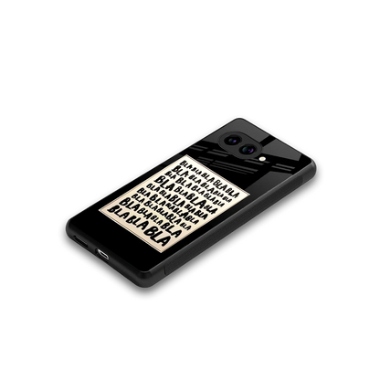 Bla Bla stylish phone case for google pixel 10a | glossy glass and slim fit