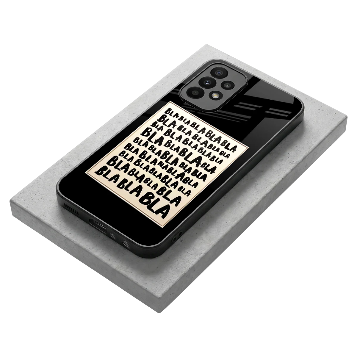 Bla Bla stylish phone case for samsung galaxy a23 | glossy glass and slim fit