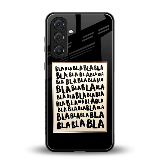 Bla Bla back phone cover | glass case for samsung galaxy m36 5g