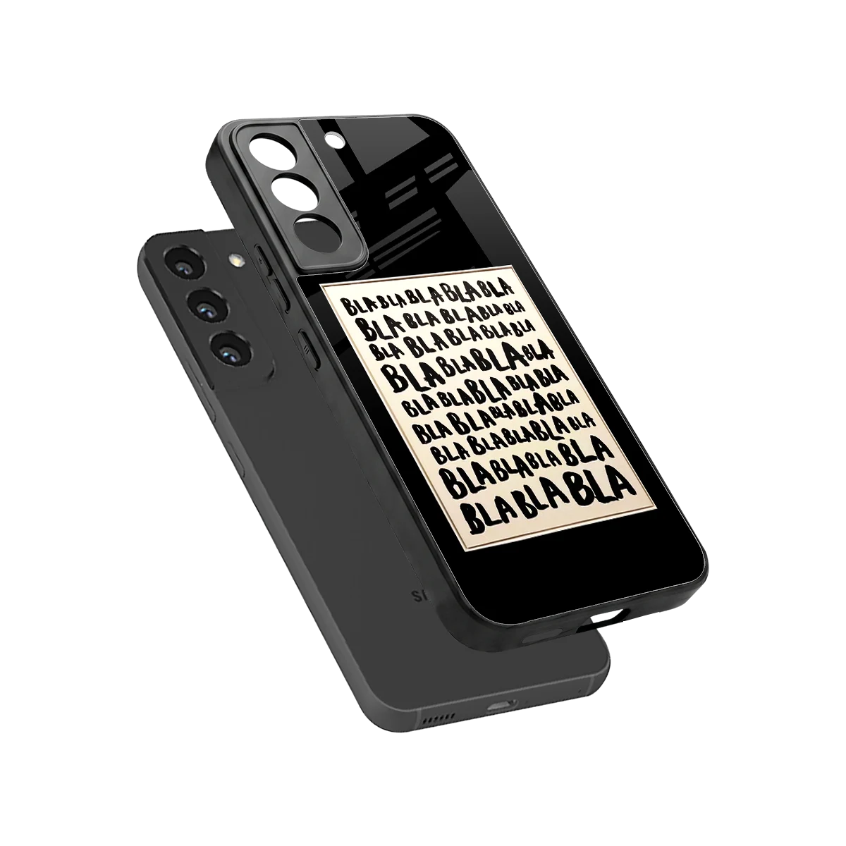Bla Bla sleek samsung galaxy s22 cover with tempered glass back and TPU edges