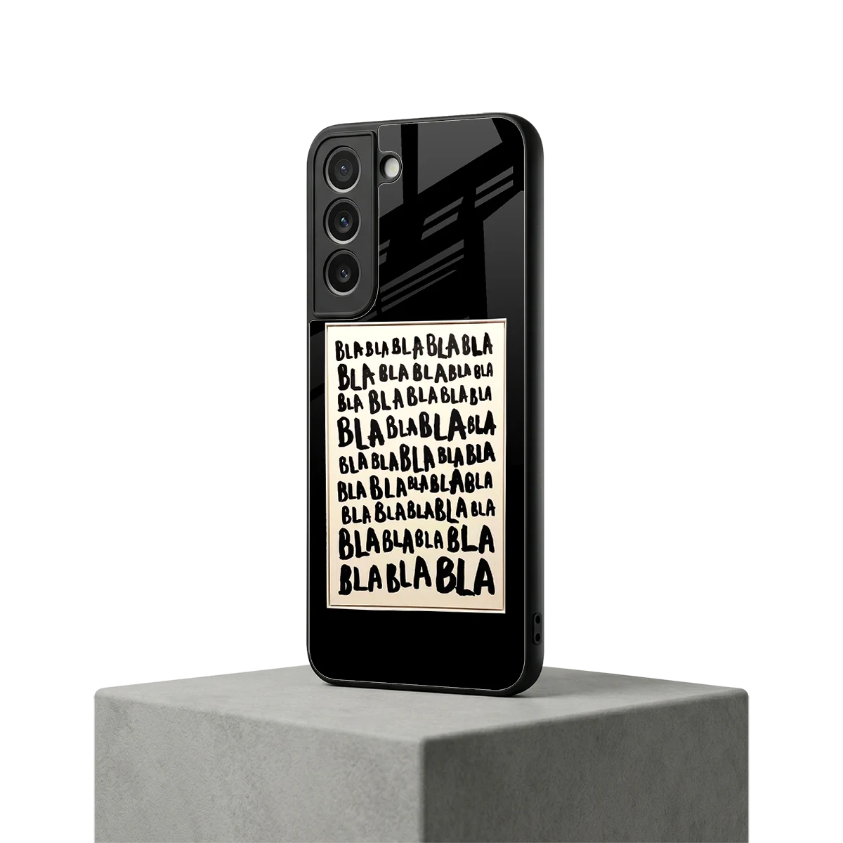 Bla Bla samsung galaxy s22 mobile cover | shockproof glass phone case