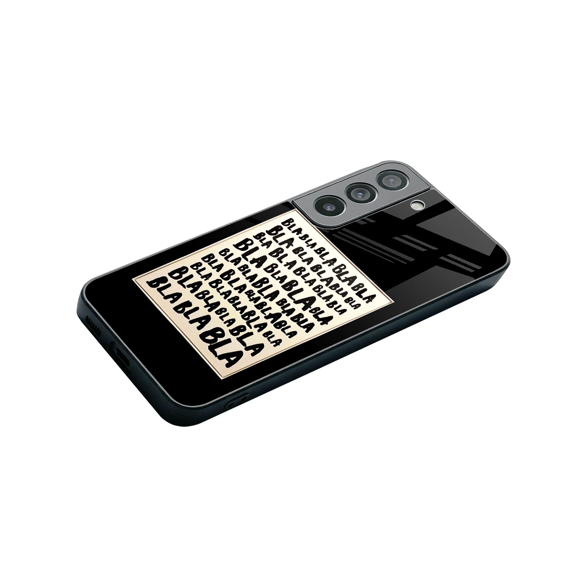 Bla Bla stylish phone case for samsung galaxy s22 | glossy glass and slim fit