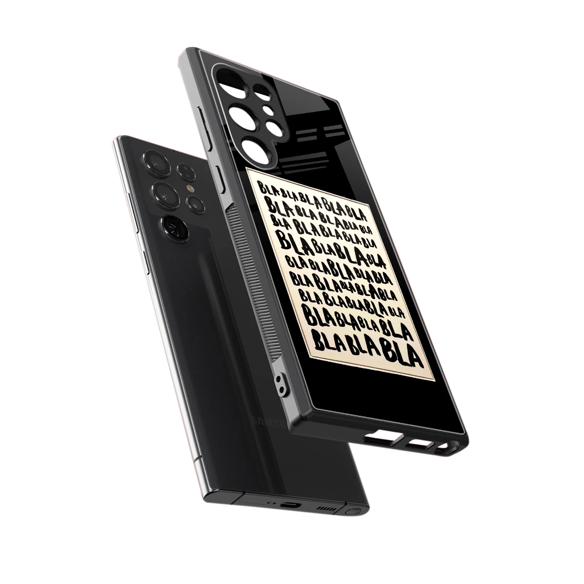 Bla Bla sleek samsung galaxy s23 ultra cover with tempered glass back and TPU edges