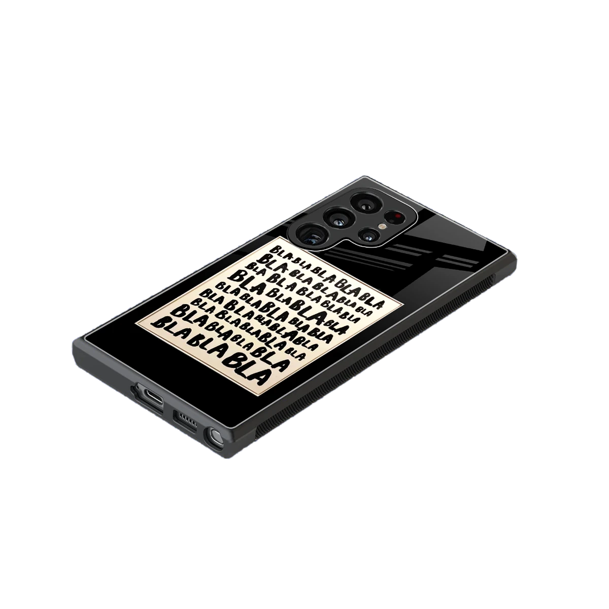 Bla Bla stylish phone case for samsung galaxy s23 ultra | glossy glass and slim fit