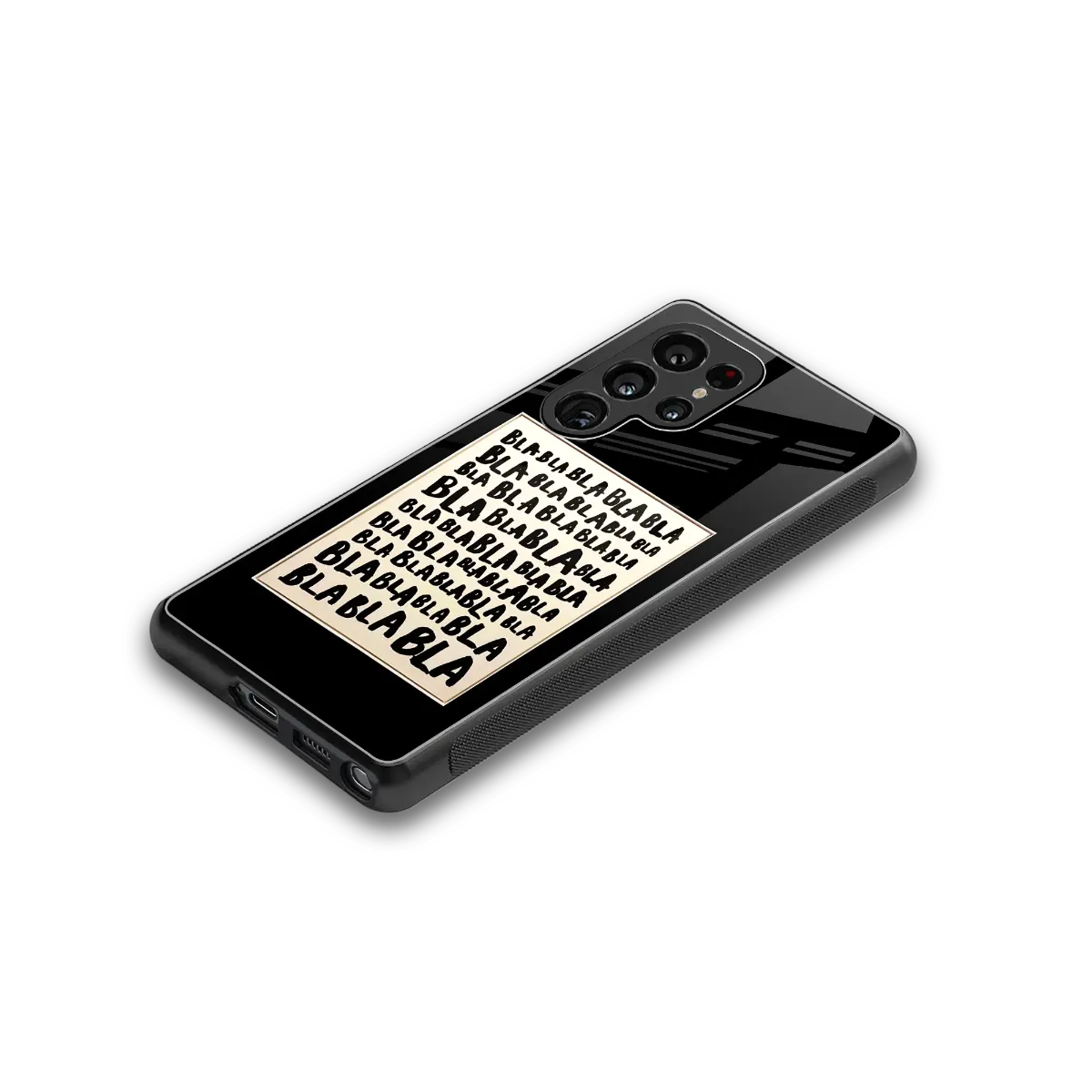 Bla Bla stylish phone case for samsung galaxy s25 ultra | glossy glass and slim fit