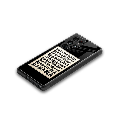 Bla Bla stylish phone case for samsung galaxy s26 ultra | glossy glass and slim fit
