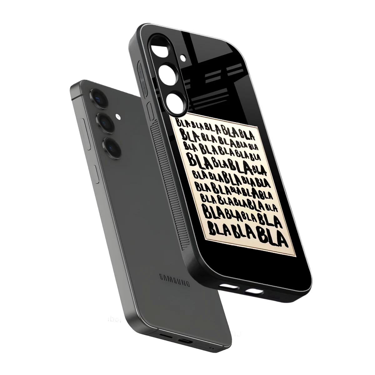 Bla Bla sleek samsung galaxy s25 cover with tempered glass back and TPU edges