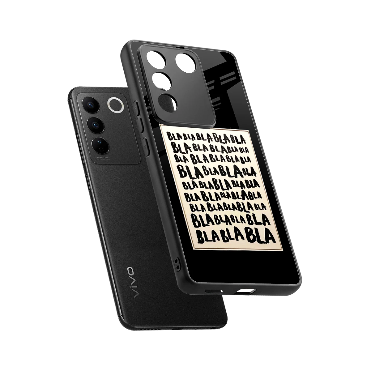 Bla Bla sleek vivo v27 5g cover with tempered glass back and TPU edges