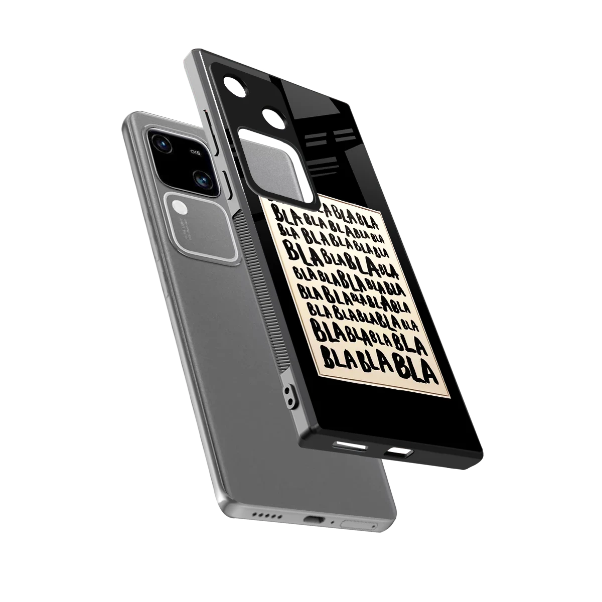 Bla Bla sleek vivo v30 cover with tempered glass back and TPU edges