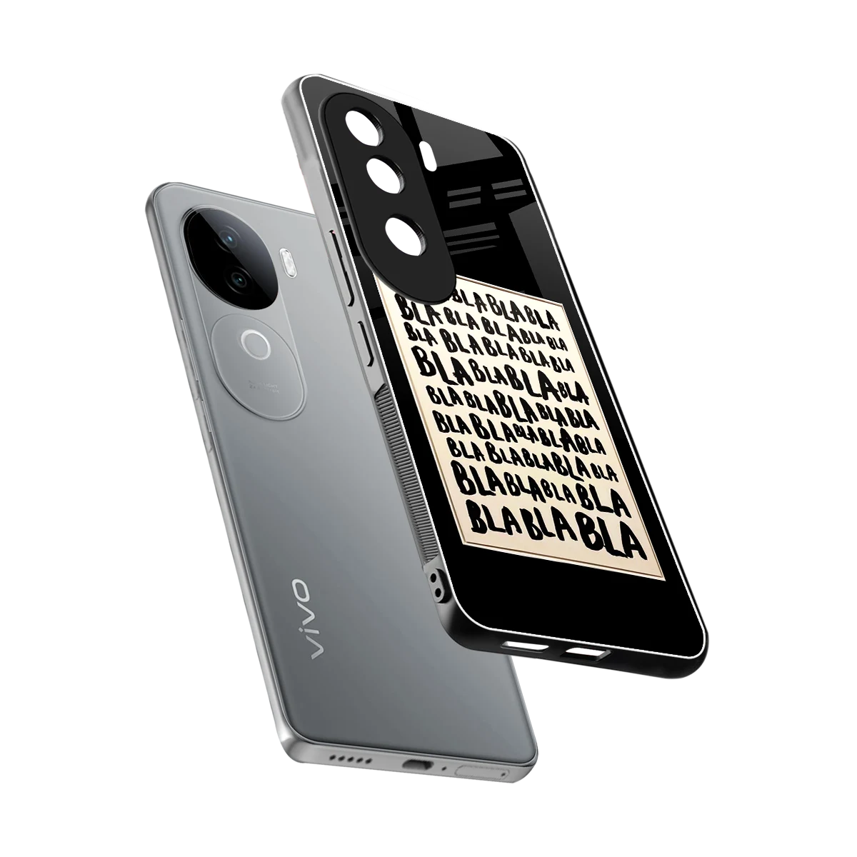 Bla Bla sleek vivo v40e cover with tempered glass back and TPU edges