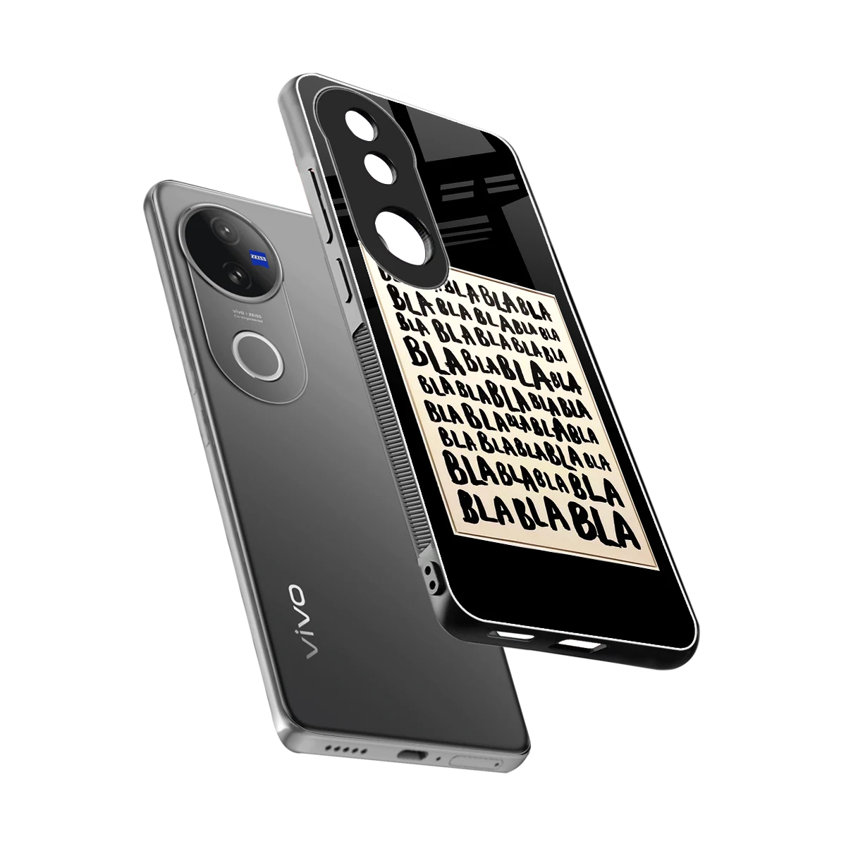 Bla Bla sleek vivo v50 cover with tempered glass back and TPU edges