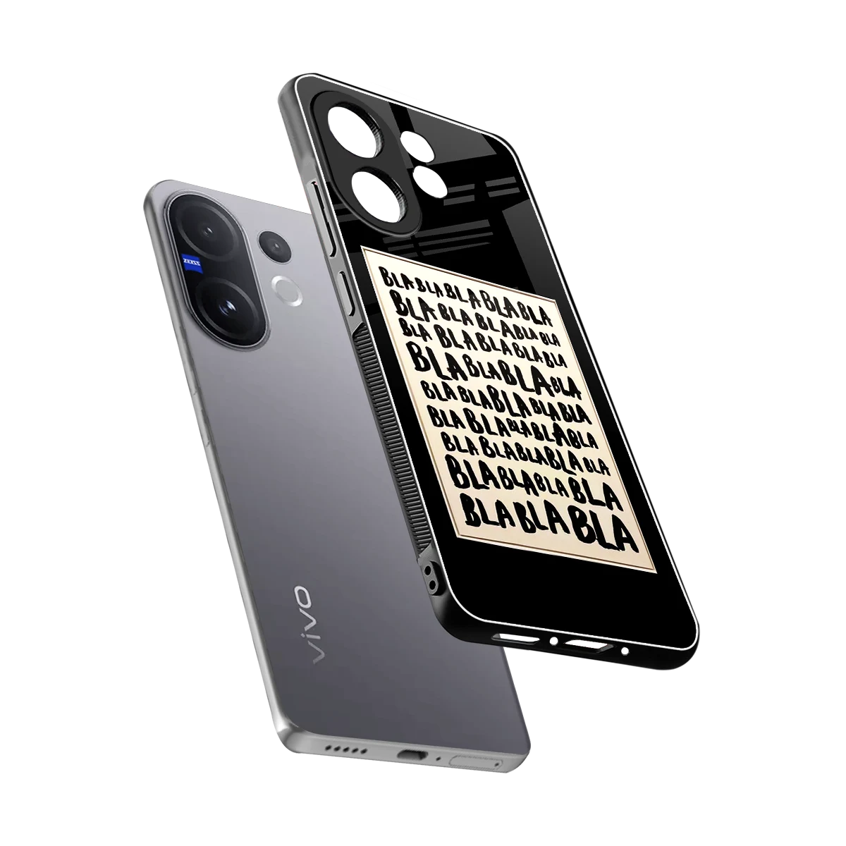 Bla Bla sleek vivo v60 cover with tempered glass back and TPU edges