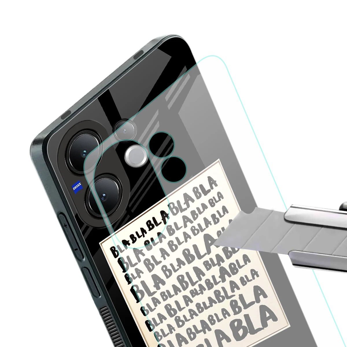 Bla Bla stylish phone case for vivo v60 | glossy glass and slim fit