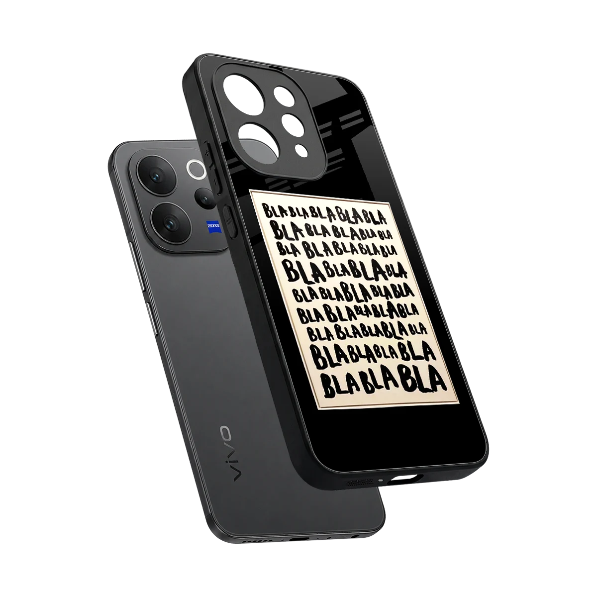 Bla Bla sleek vivo v70 cover with tempered glass back and TPU edges