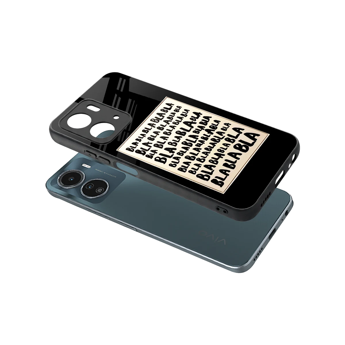 Bla Bla sleek vivo y16 cover with tempered glass back and TPU edges