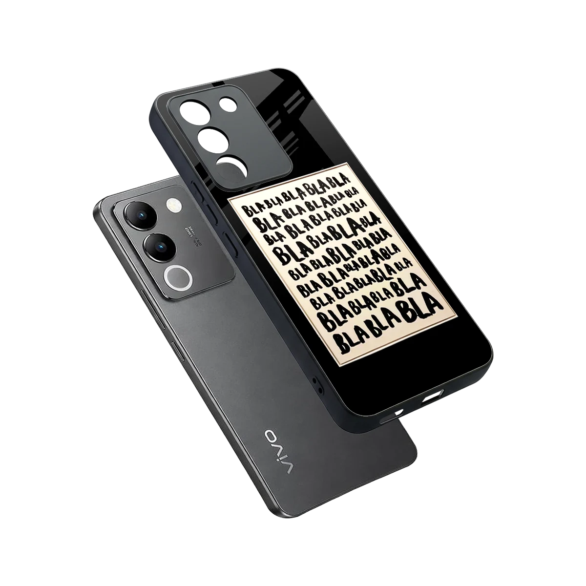 Bla Bla sleek vivo y200 5g cover with tempered glass back and TPU edges