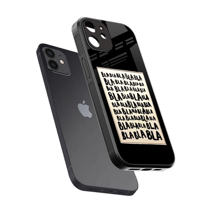 Bla Bla sleek iphone 12 cover with tempered glass back and TPU edges