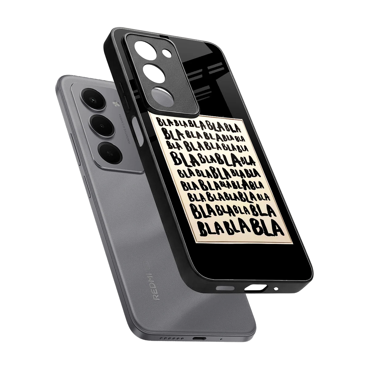 Bla Bla sleek redmi 15 5g cover with tempered glass back and TPU edges