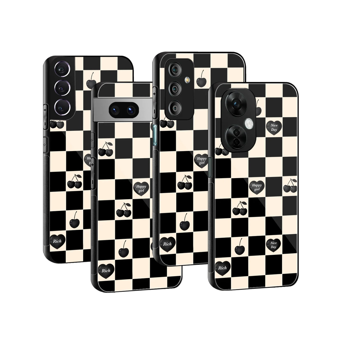 Stylish Glass Back Case for All Smartphones iPhone, Samsung, OnePlus, Pixel, Redmi, Oppo, Vivo, Motorola