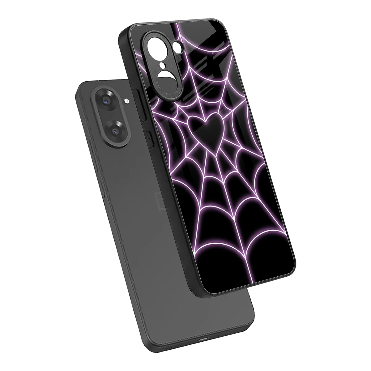 Black Jelly Bean sleek oneplus nord ce5 5g cover with tempered glass back and TPU edges