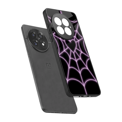 Black Jelly Bean sleek oneplus 13 cover with tempered glass back and TPU edges