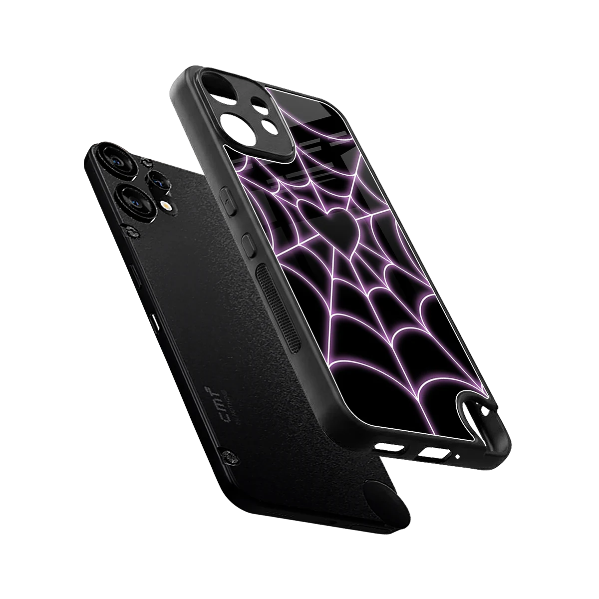 Black Jelly Bean sleek cmf nothing phone 2 pro cover with tempered glass back and TPU edges
