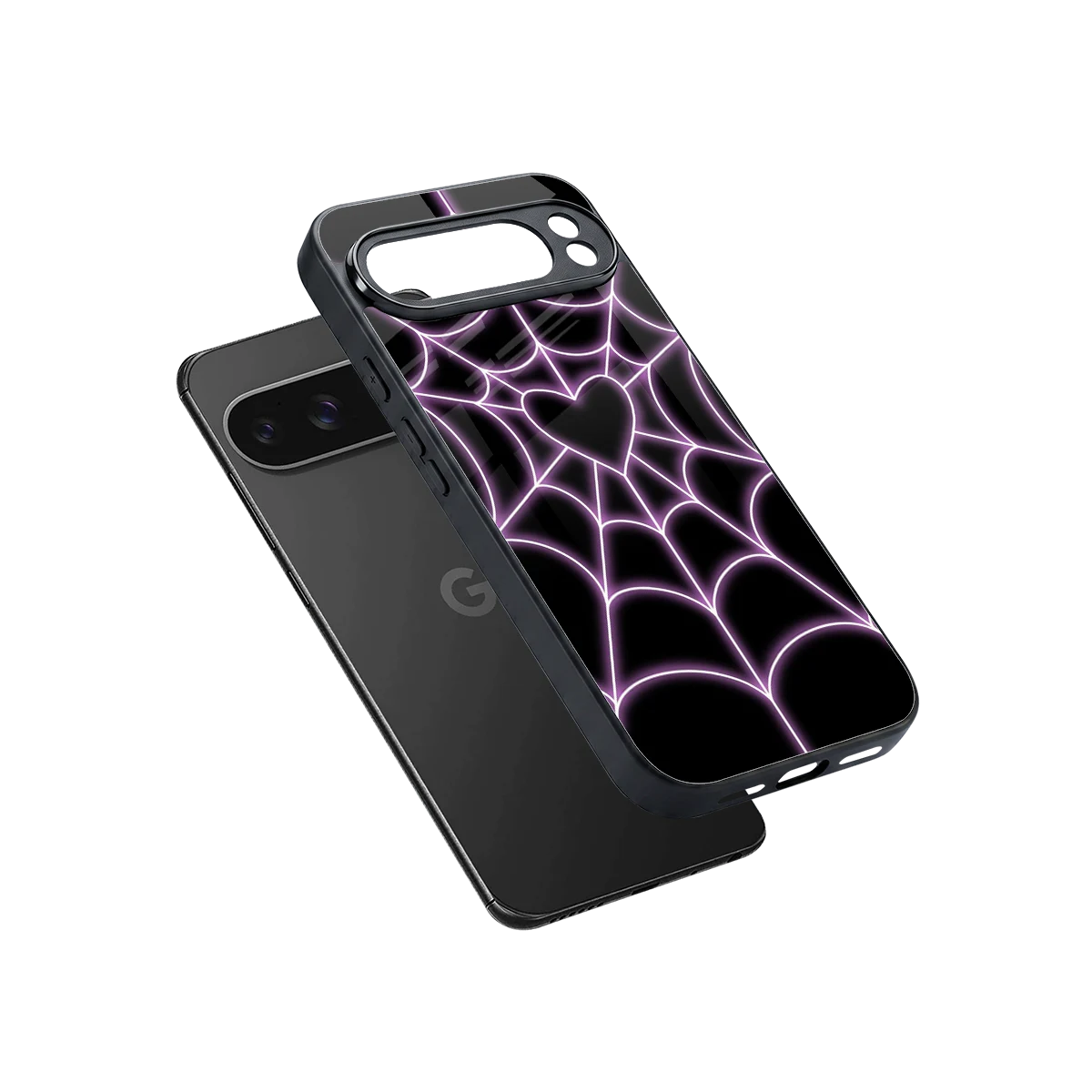 Black Jelly Bean sleek google pixel 10 pro xl cover with tempered glass back and TPU edges