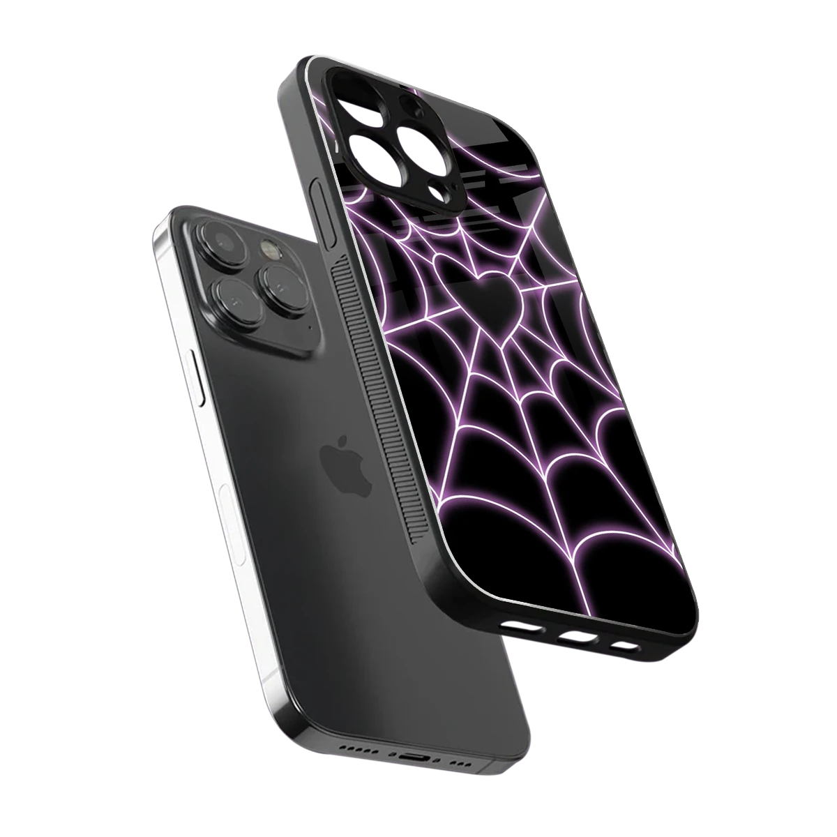 Black Jelly Bean sleek iphone 13 pro cover with tempered glass back and TPU edges