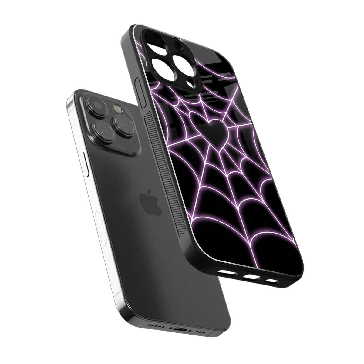 Black Jelly Bean sleek iphone 16 pro max cover with tempered glass back and TPU edges