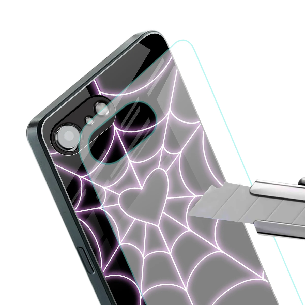 Black Jelly Bean stylish phone case for iphone 16e | glossy glass and slim fit